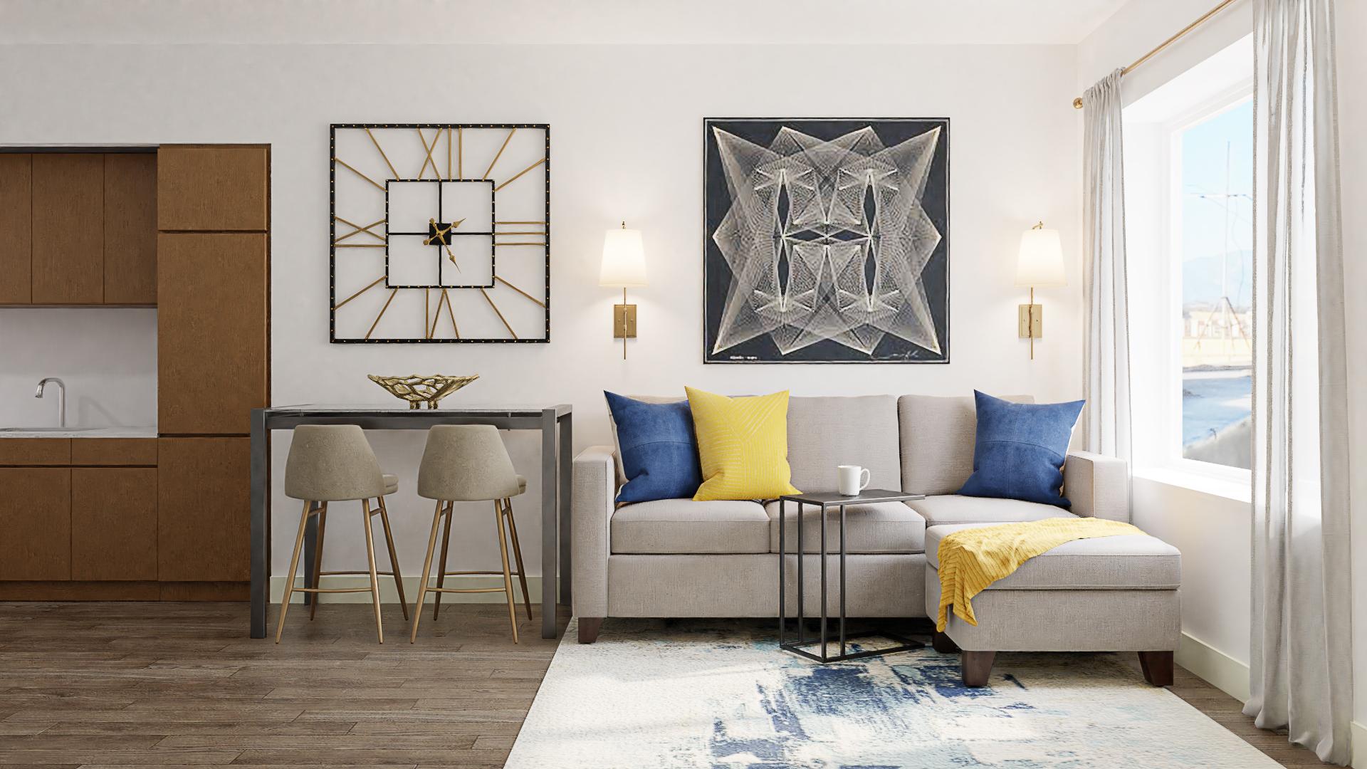 Ivory Hues & Golden Tones: A Mid-Century Glam Studio