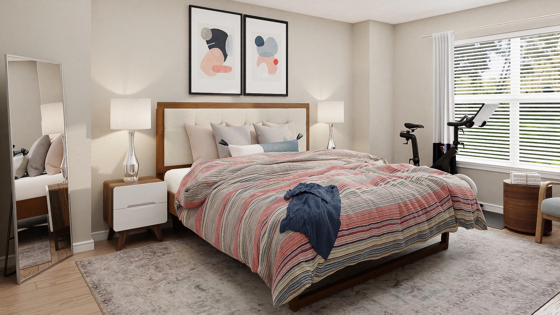  Exercise Den: A Mid-Century Modern Bedroom