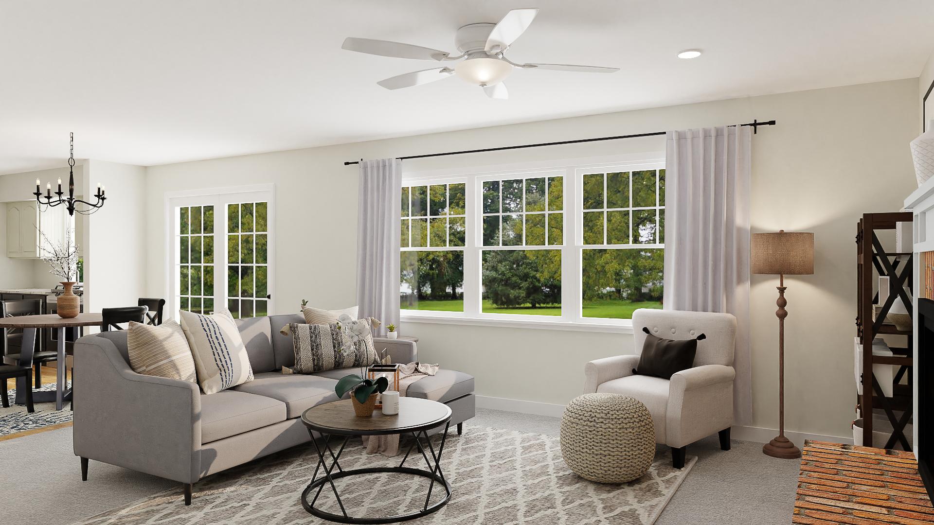 A Transitional Living-Dining Room Filled With Snug & Style