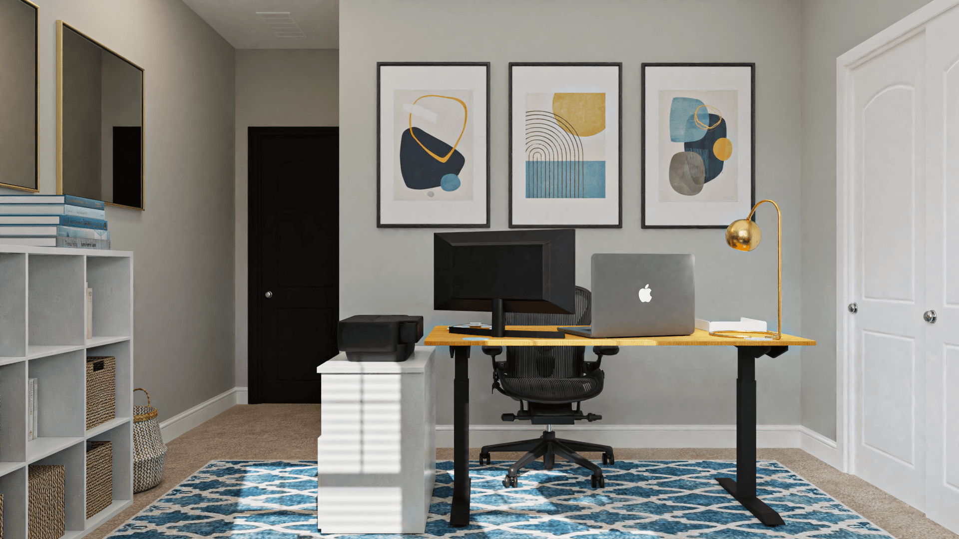 So Blue & Glamorous: A Modern Home Office