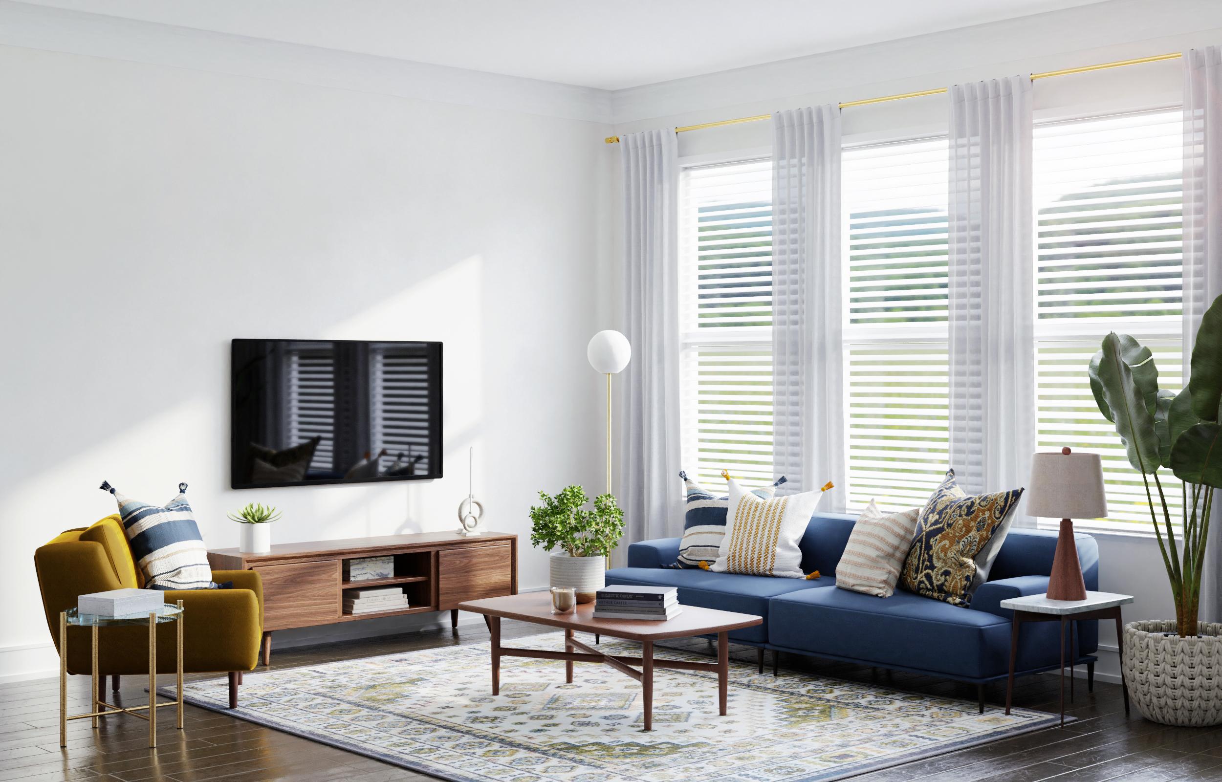 Gold Accents Make This Modern Living Room Glamorous