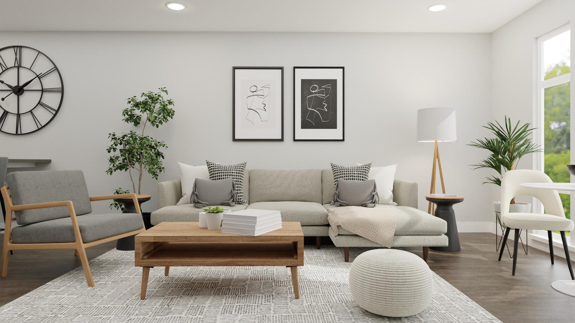Pleasant and Happy: A Scandinavian Living-Dining Room