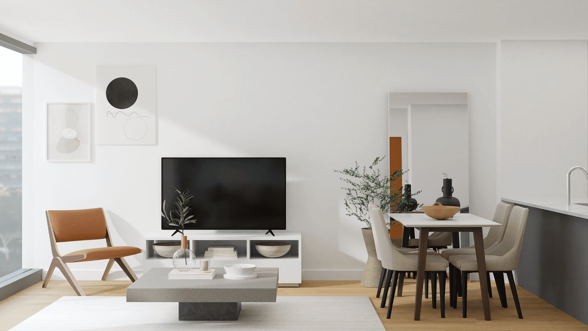 Industrial Yet Warm: A Living-Dining Room