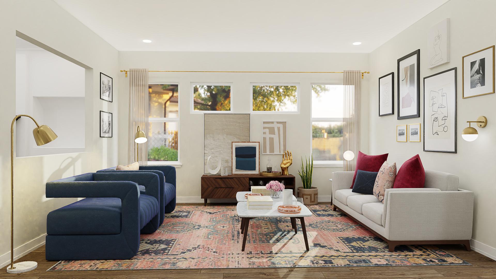 Velvet Armchairs : A Contemporary Living Room