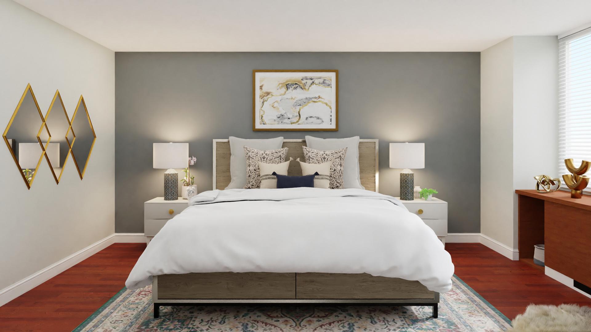 A Rustic Bedroom Filled With Golden Glamor