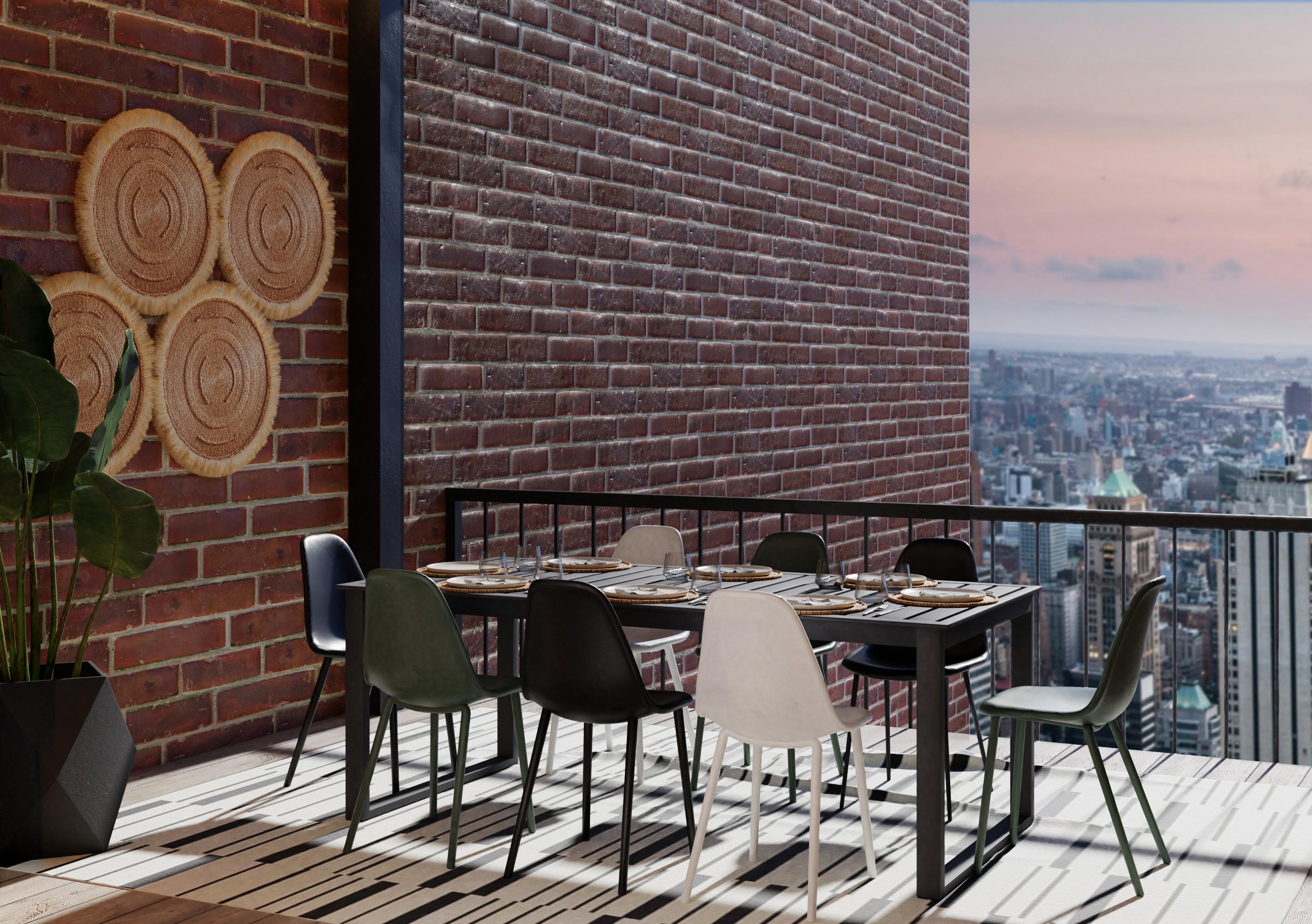Mid Century Modern Patio With Accent Abaca Wall Art
